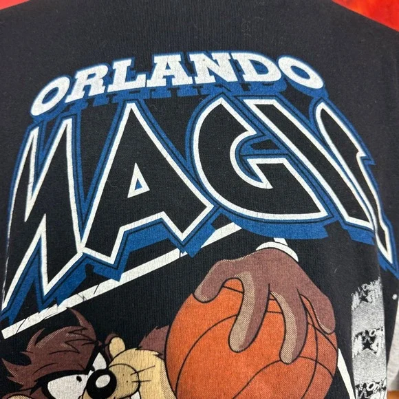 Vintage 90s Orlando Magic Looney Tunes Taz T Shirt NBA Basketball‎ Tee Sz XL